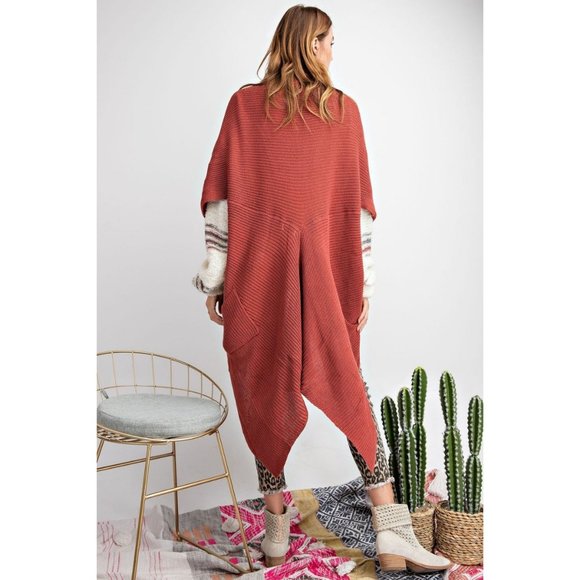 Raspberry Long Line Soft and Cozy Cardigan - Picture 3 of 4